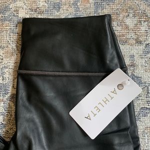 Athleta leggings, XS, slick faux leather, fitted with a high rise waist, new.
